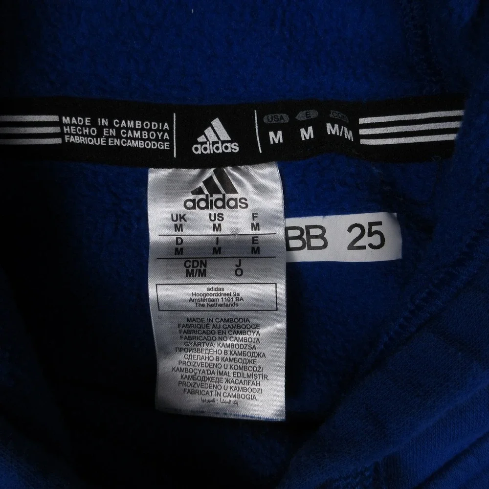 Kansas Jayhawks Sweater Mens Medium Blue Hoodie Sweatshirt Adidas Basketball EUC